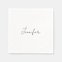 Calligraphie Elégant Noir Blanc Plaine Nom simple