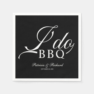 Serviette En Papier Calligraphie Je Fais Du BBQ Fête De Fiançailles No