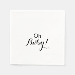 Serviette En Papier Calligraphie moderne Formel Oh Baby shower