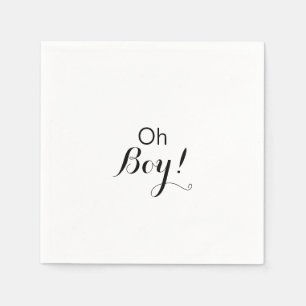 Serviette En Papier Calligraphie moderne Formel Oh Boy Baby shower