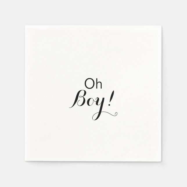 Serviette En Papier Calligraphie moderne Formel Oh Boy Baby shower (Devant)