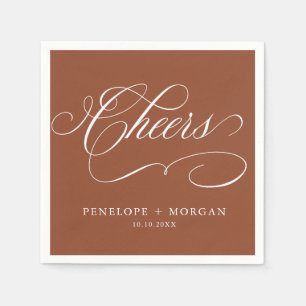 Serviette En Papier Calligraphie moderne intemporelle Terracotta maria