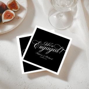 Serviette En Papier Calligraphie Nous sommes engagés Engagement Party