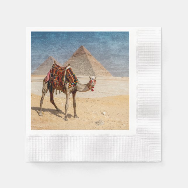 Serviette En Papier Camel aux Pyramides (Devant)