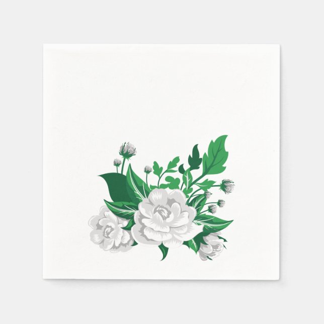 Serviette En Papier Camellias blancs (Devant)