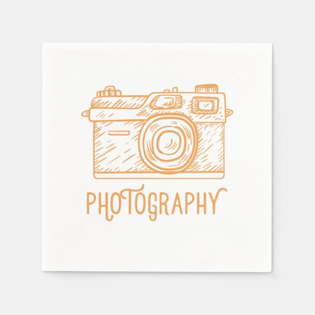 Serviette En Papier Camera Photography Vintage Retro Photographer Came (Devant)