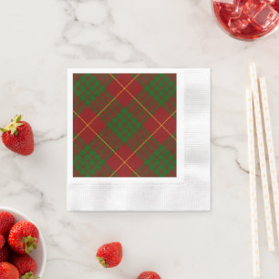 Serviette En Papier Cameron tartan rouge vert plaid