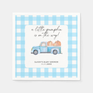 Serviette En Papier Camion bleu Un Baby shower Automne Un Peu Citrouil