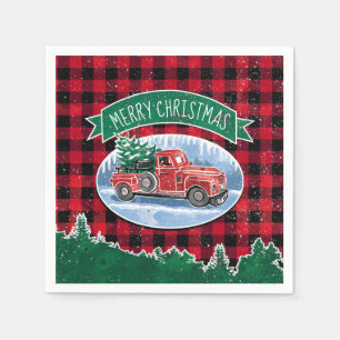 Serviette En Papier Camion Buffalo Plaid