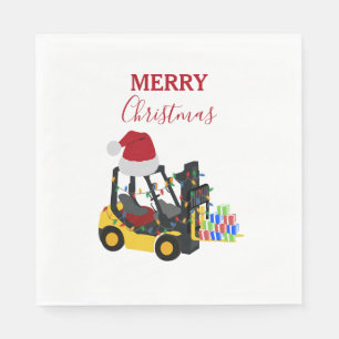 Serviette En Papier Camion chariot élévateur de Noël