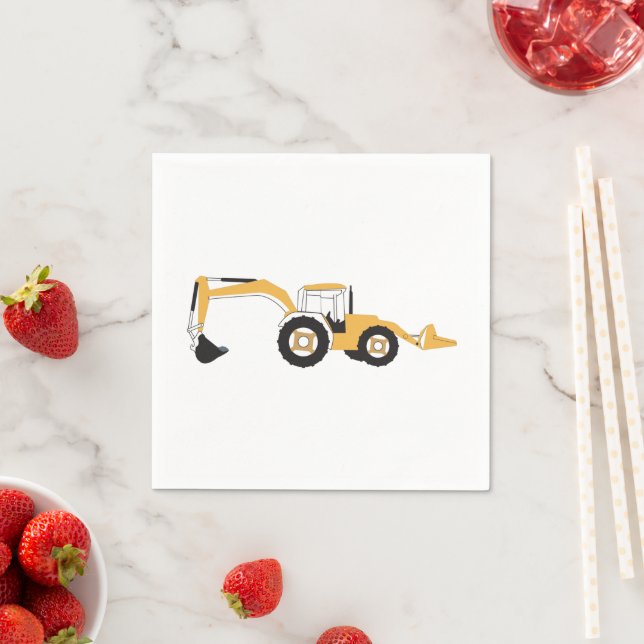 Serviette En Papier Camion de construction Backhoe (En situation)