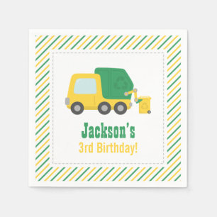 Serviette En Papier Camion de recyclage des ordures Garçons Fête d'ann