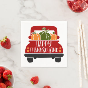 Serviette En Papier Camion de Thanksgiving