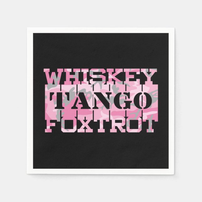 Serviette En Papier Camion rose Foxtrot Tango Whiskey Militaire (Devant)