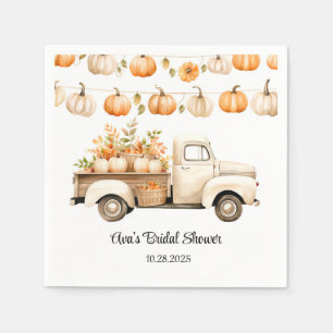 Serviette En Papier Camion vintage avec Fête des mariées Citrouille
