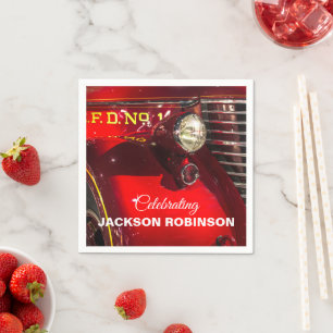 Serviette En Papier Camion vintage Red Fire