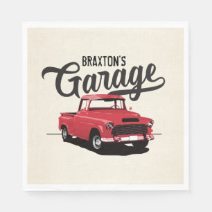 Serviette En Papier Camion Vintage rouge Anniversaire Papier personnal
