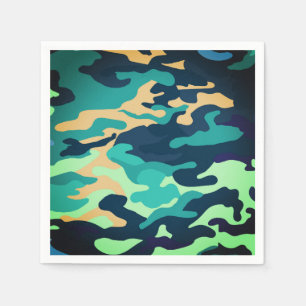 Serviette En Papier Camouflage Cocktail Napkin