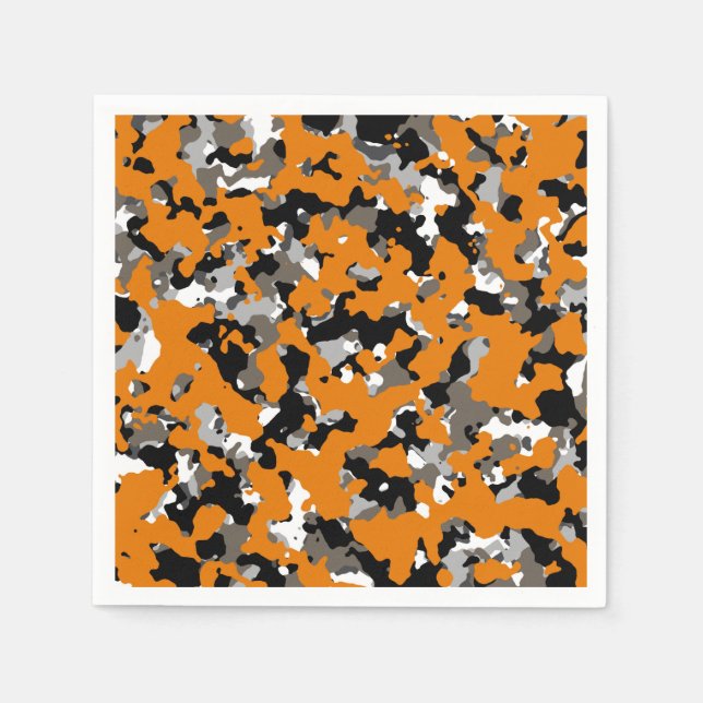 Serviette En Papier Camouflage en tan gris orange Camo pour impression (Devant)