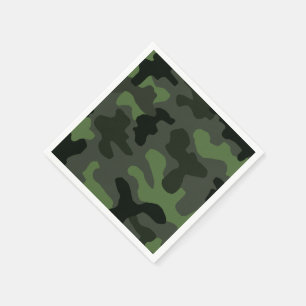 Serviette En Papier camouflage gris vert foncé no.14 imprimer