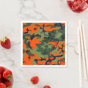 Serviette En Papier Camouflage orange et vert, Militaire, Armée