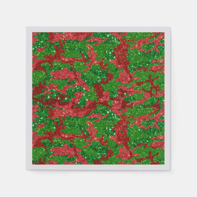 Serviette En Papier Camouflage Parties scintillant Haus De Camo Xmas (Devant)