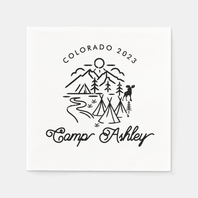 Serviette En Papier Camp Bachelorette Personnalisé Cocktail Napkins (Devant)