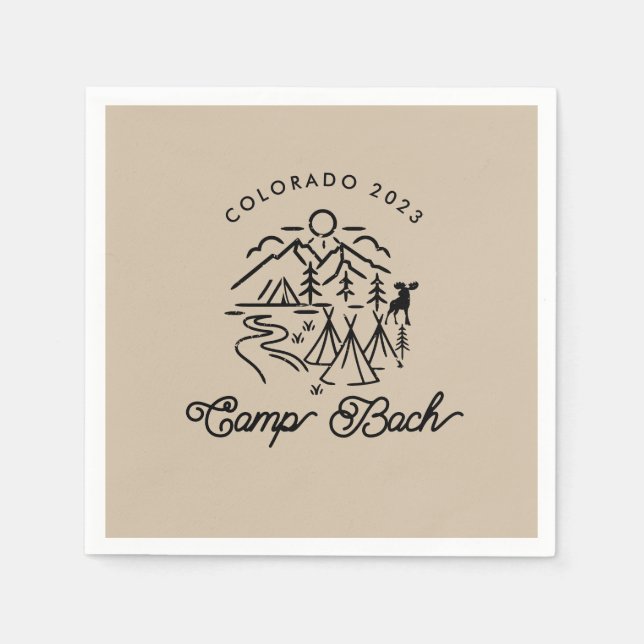 Serviette En Papier Camp Bachelorette Personnalisé Cocktail Napkins (Devant)
