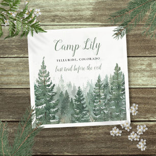 Serviette En Papier Camp Bachelorette Woodland Forest Weodend Party