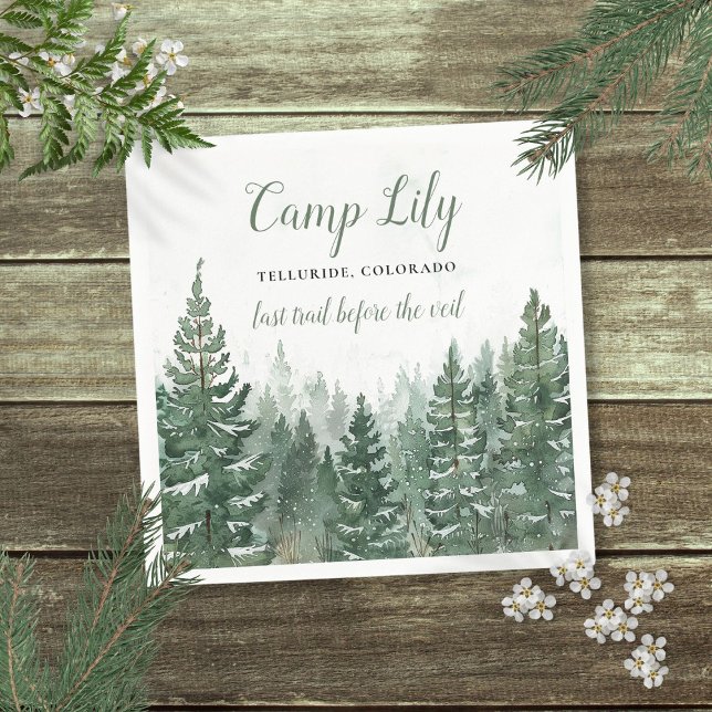 Serviette En Papier Camp Bachelorette Woodland Forest Weodend Party (Camp Bachelorette Woodland Forest Weekend Party Napkins)