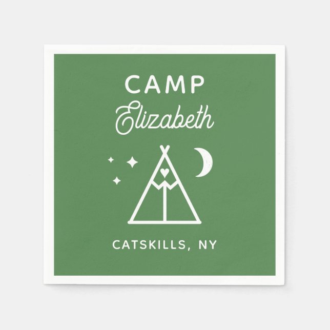 Serviette En Papier Camp personnalisé Bachelorette Flannel (Devant)
