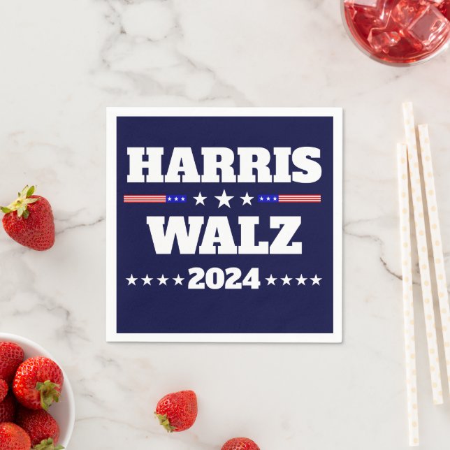 Serviette En Papier Campagne de Kamala Harris Tim Walz pour la préside (En situation)