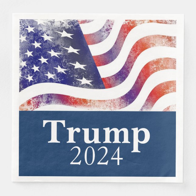Serviette En Papier Campagne Trump 2024 - Drapeau américain (Devant)