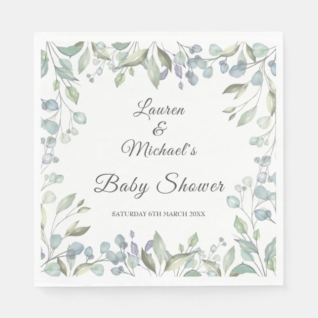 Serviette En Papier Campagne Verdure Couples de bébé Douche/Sprinkle (Devant)