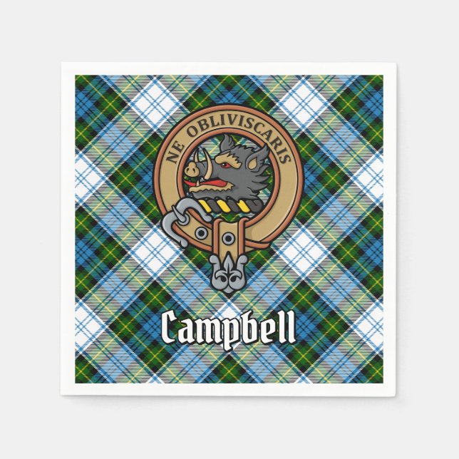Serviette En Papier Campbell Crest au-dessus de Tartan (Devant)