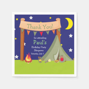 Serviette En Papier Camping Anniversaire fête Dormir Khaki Vert