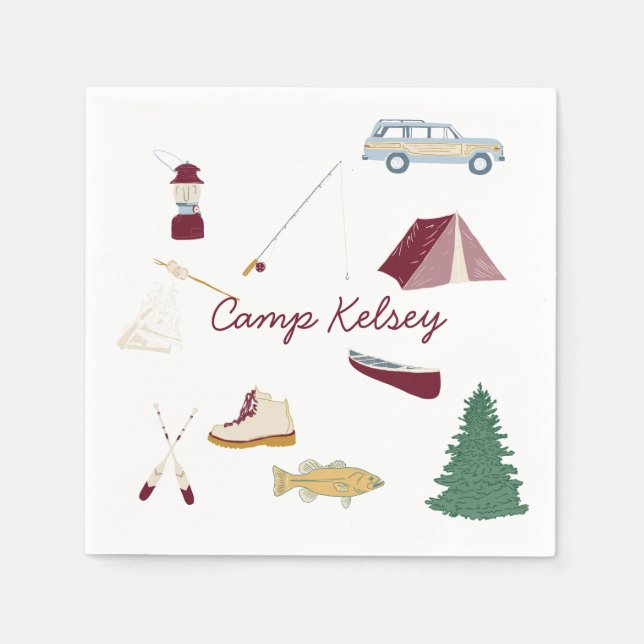 Serviette En Papier Camping Bachelorette (Devant)