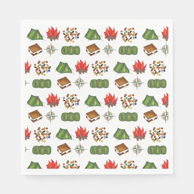 Serviette En Papier Camping d'été Compass Camping S'mores Tente Trailm (Devant)