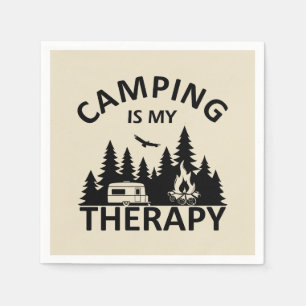 Serviette En Papier Camping est ma thérapie drôle slogan de camper