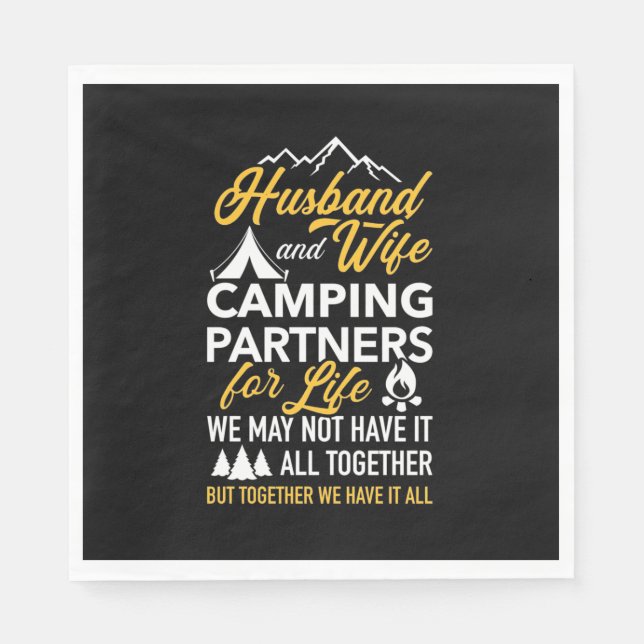 Serviette En Papier Camping Mari Et Femme Partenaire À Vie (Devant)