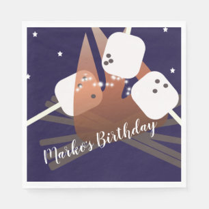 Serviette En Papier Camping Marshmallows Stars Camping Extérieur
