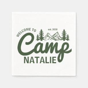 Serviette En Papier Camping personnalisé Bachelorette Party Bridesmait