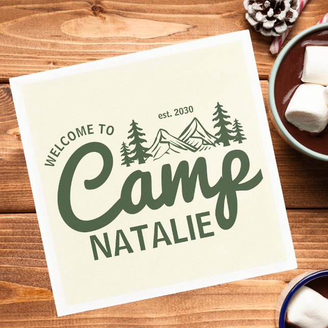 Serviette En Papier Camping personnalisé Bachelorette Party Bridesmait (Créateur téléchargé)