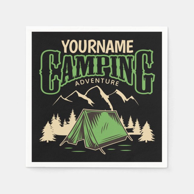 Serviette En Papier Camping personnalisé Camping familial Voyage avent (Devant)