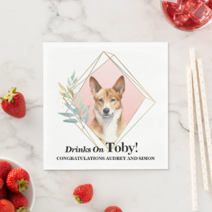 Serviette En Papier Canaan Chien Mariage serviettes avec photo