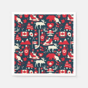 Serviette En Papier Canada Noël Canadien Hiver Motif Élan