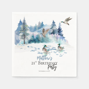 Serviette En Papier Canards Forêt forestière Nature 21e fête d'anniver