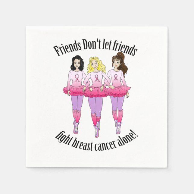 Serviette En Papier Cancer du sein : personne ne combat seul (Devant)