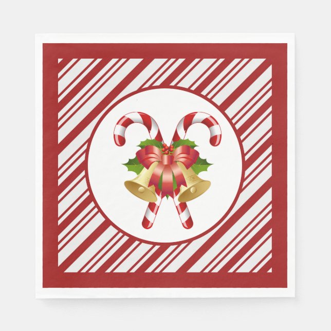 Serviette En Papier Candy Cane Christmas  (Devant)