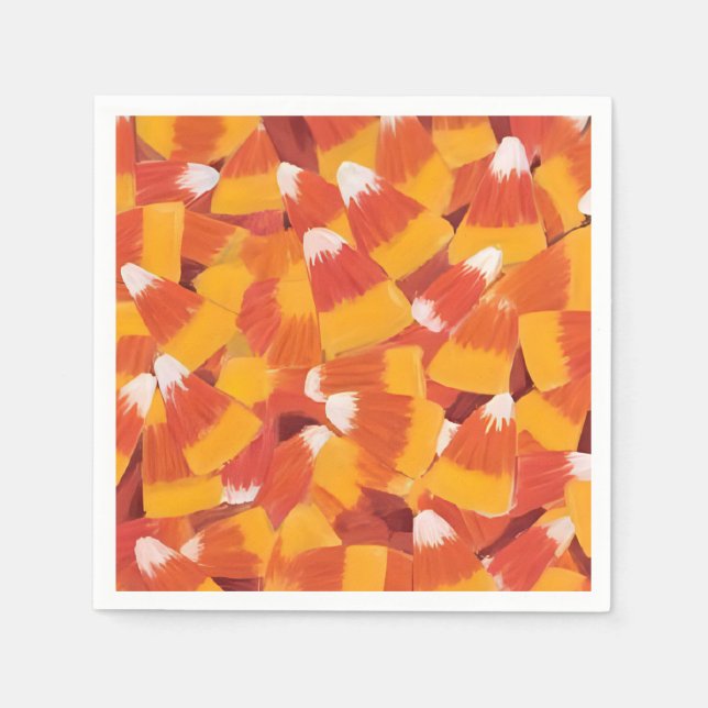 Serviette En Papier Candy Corn Halloween Party (Devant)